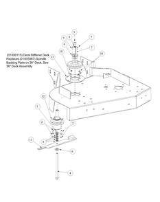 Spindle Assembly Diagram and Parts List for G1436 55AE231R150-WAM Cub Cadet Lawn Mower